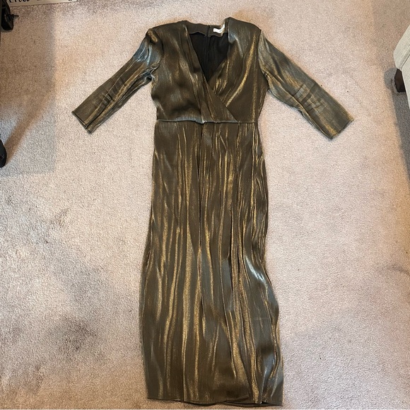 Mango Metallic Wrap Dress - Picture 2 of 5